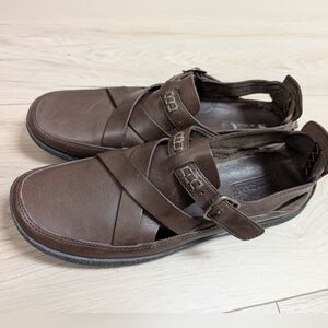 Timberland Brown Leather Loafer Sandals Size 8 Women's